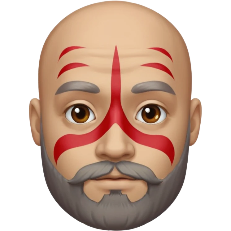 bald bearded man with face paint emoji