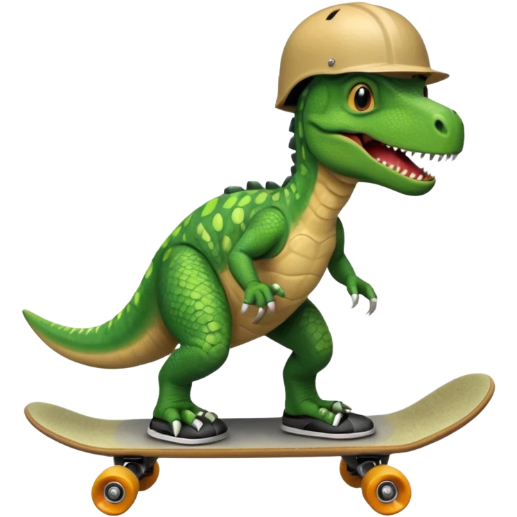 Dinosaur on a skateboard emoji
