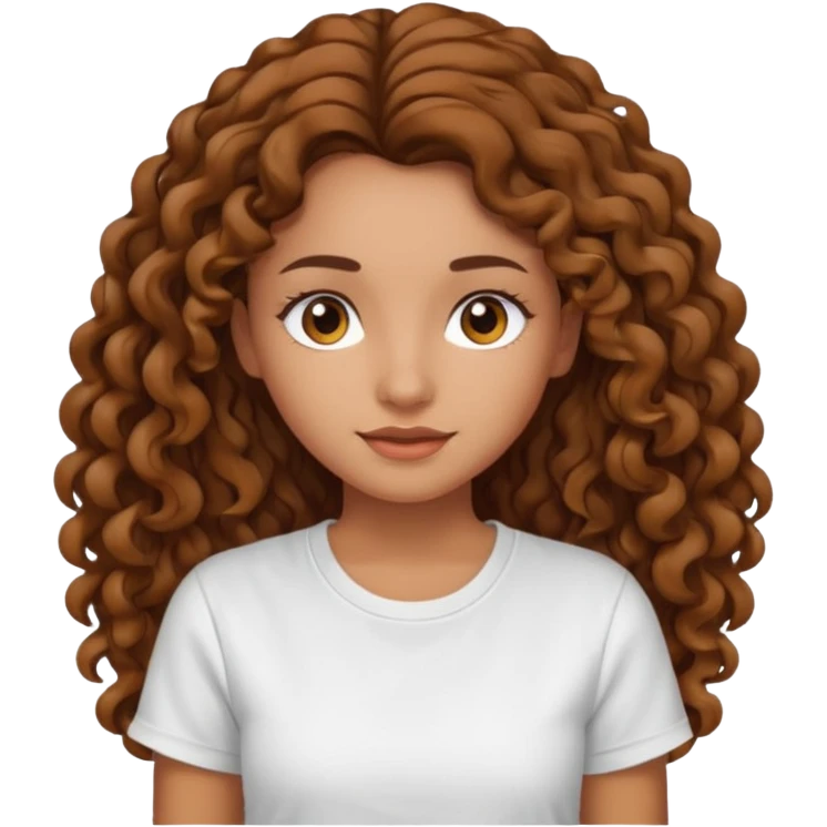 Quero uma menina moreninha com os cabelos longos e cacheados com uma blusa do emoji