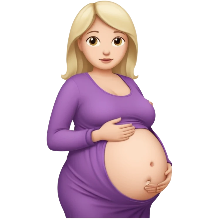 heavily pregnant woman with extremely abnormally huge overdue belly emoji