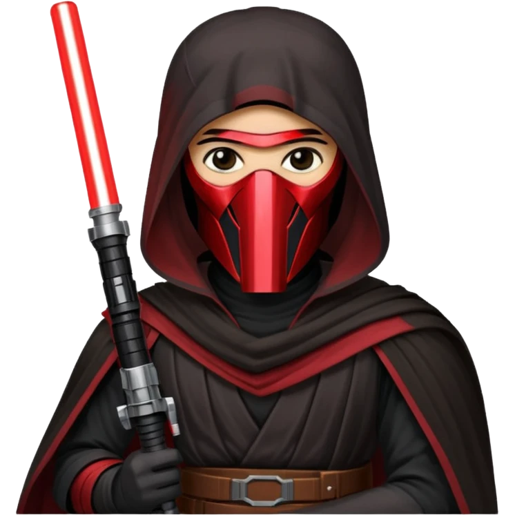 Darth Revan with his mask on holding red lightsaber emoji
