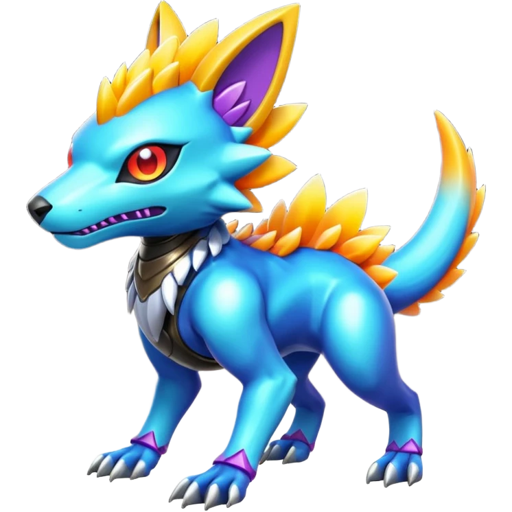 exotic colorful Protogen-Fakémon-Pokémon-Digimon-Vernid-creature emoji ...