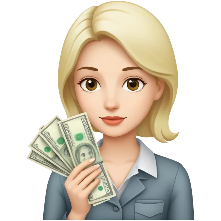 Femme avec billets  emoji