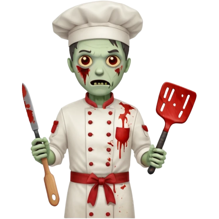 black zombi man chef emoji