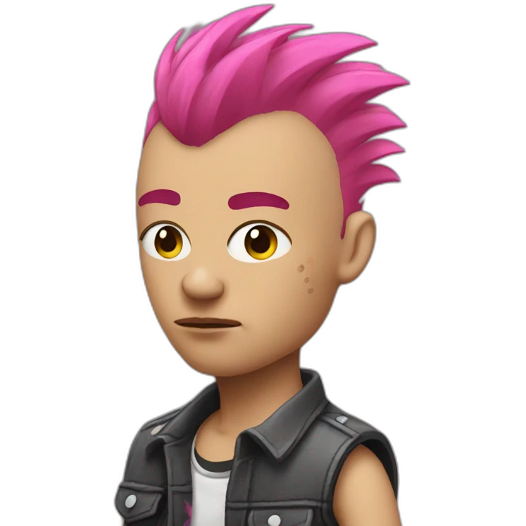 Bruised punk with pink Mohawk emoji