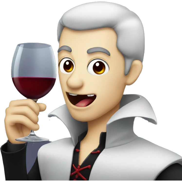 vampire drinking wine emoji