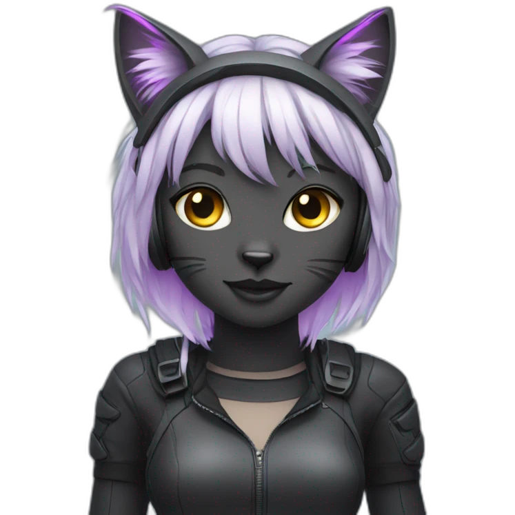 techno cat girl emoji