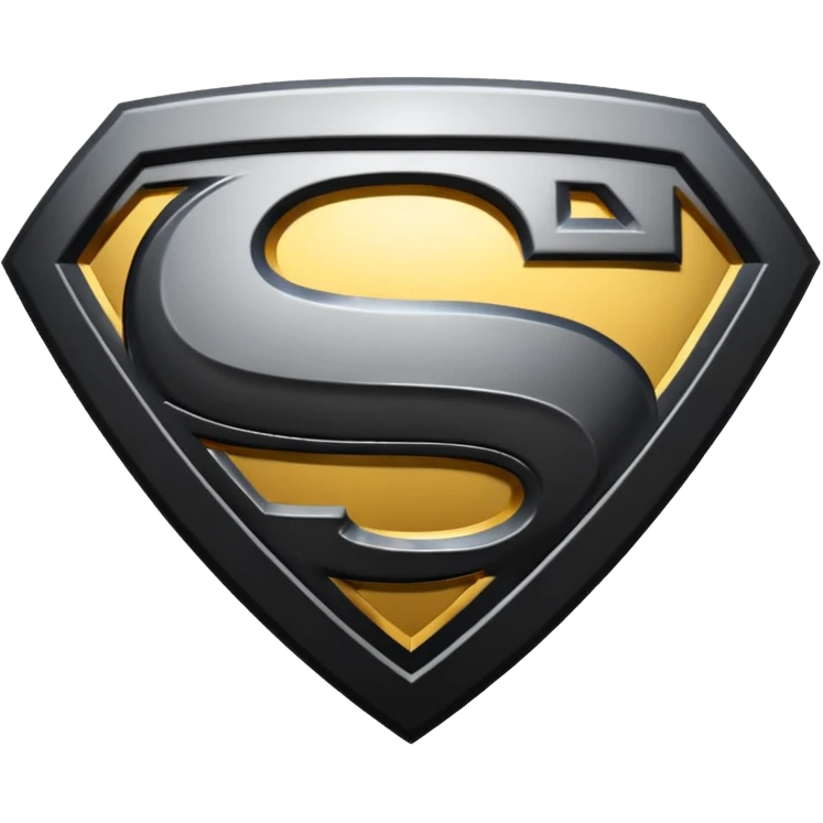 Superman Symbol Man of Steel black emoji