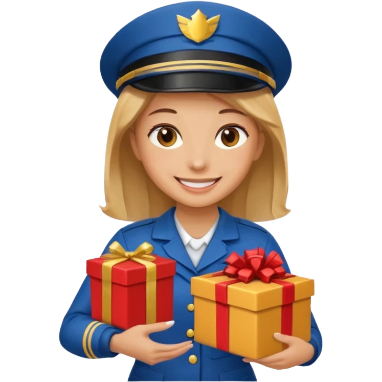 woman courier holding gift box emoji