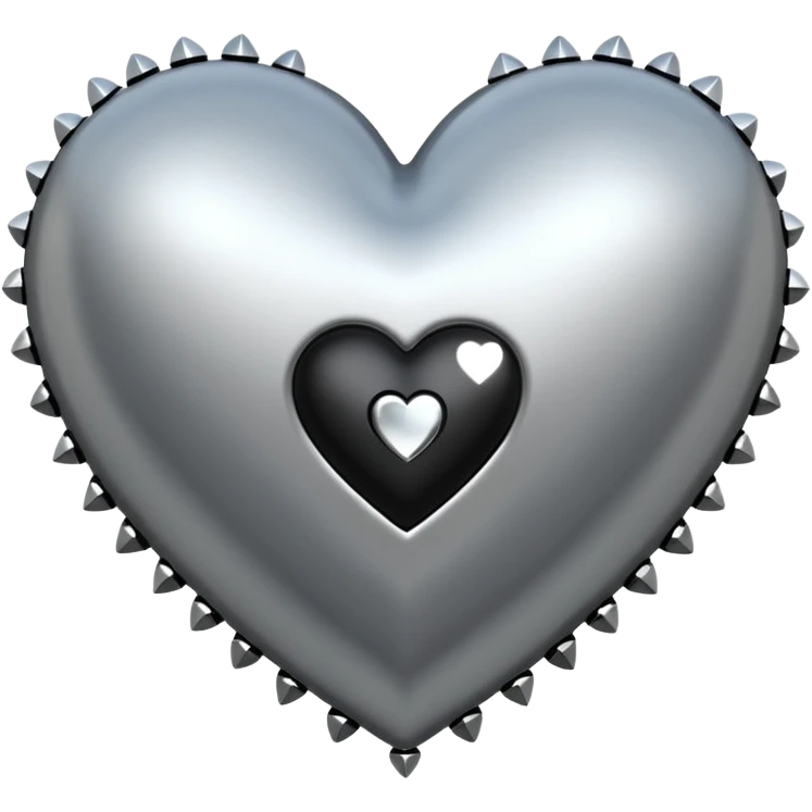 heart with black and silver studs emoji