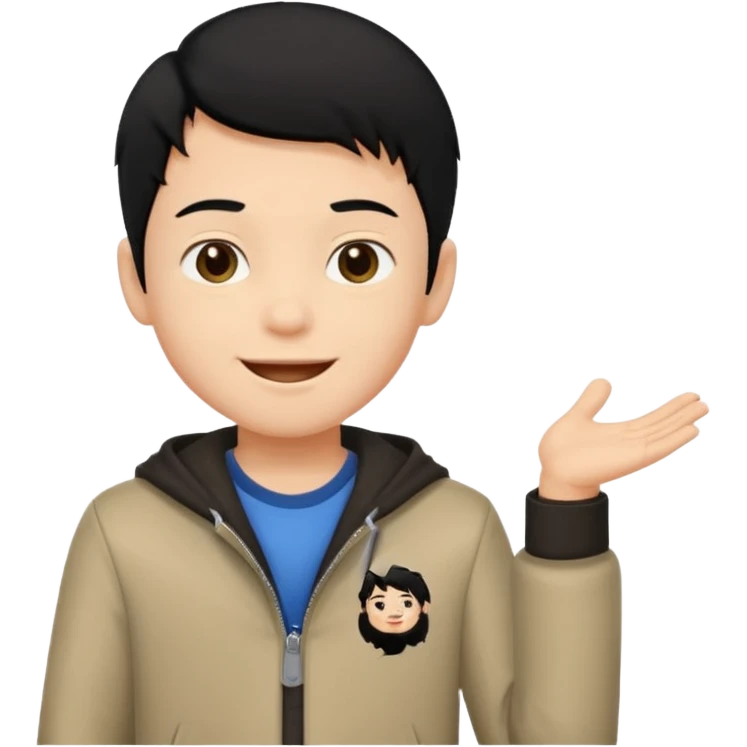 바다, 게임, 검정머리남자아이, 옷 입히고, 행복한 표정에, 배경 기득 심플하지 않게 emoji