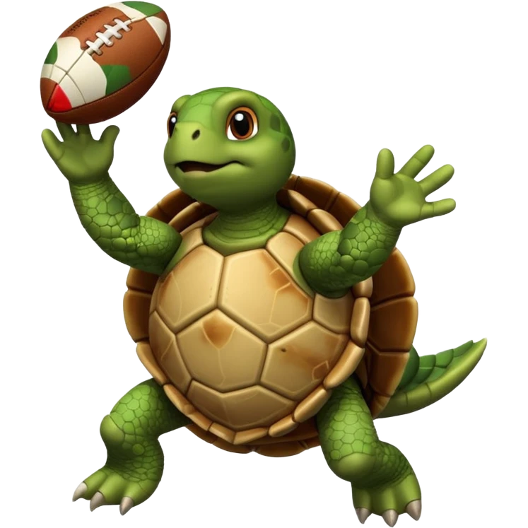 A turtle throwing a football emoji