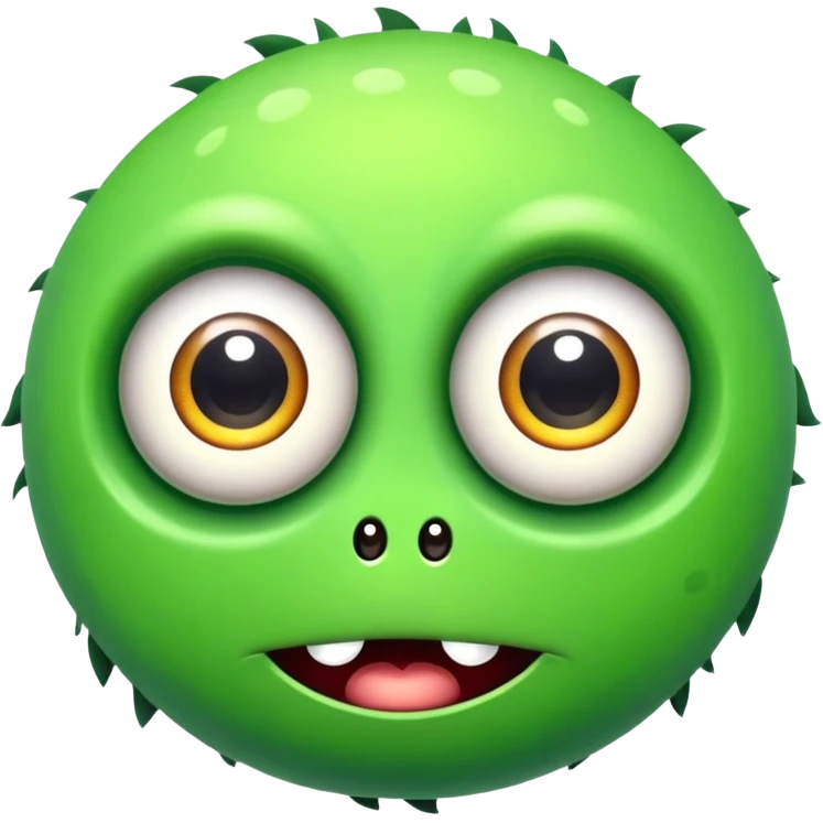 2 зеленых круглых монстрика  emoji