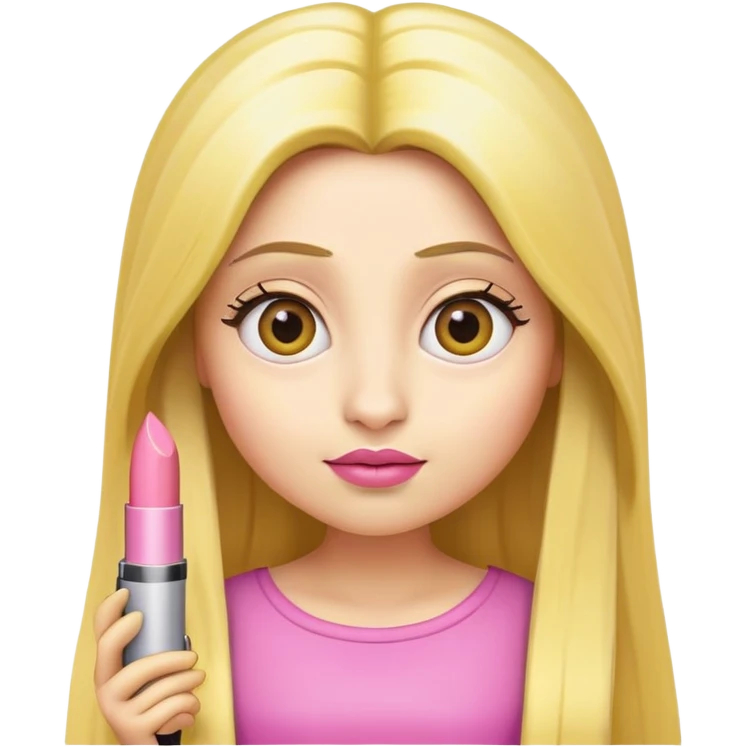 minion with long blonde hair and pink lipstick emoji