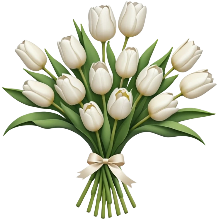 White tulips bouque emoji