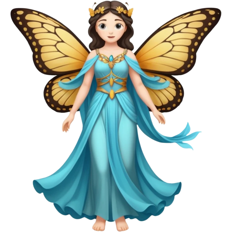 fullbody ancient woman with butterfly wings emoji