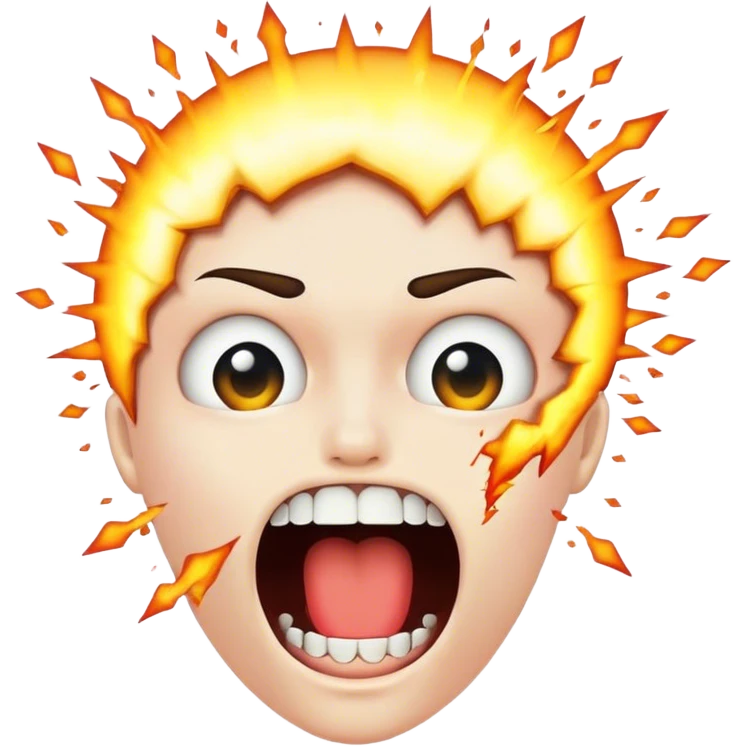 Exploding head zipper mouth  emoji