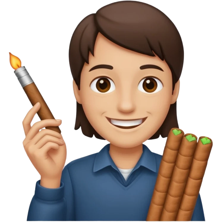 Holding a blunt emoji