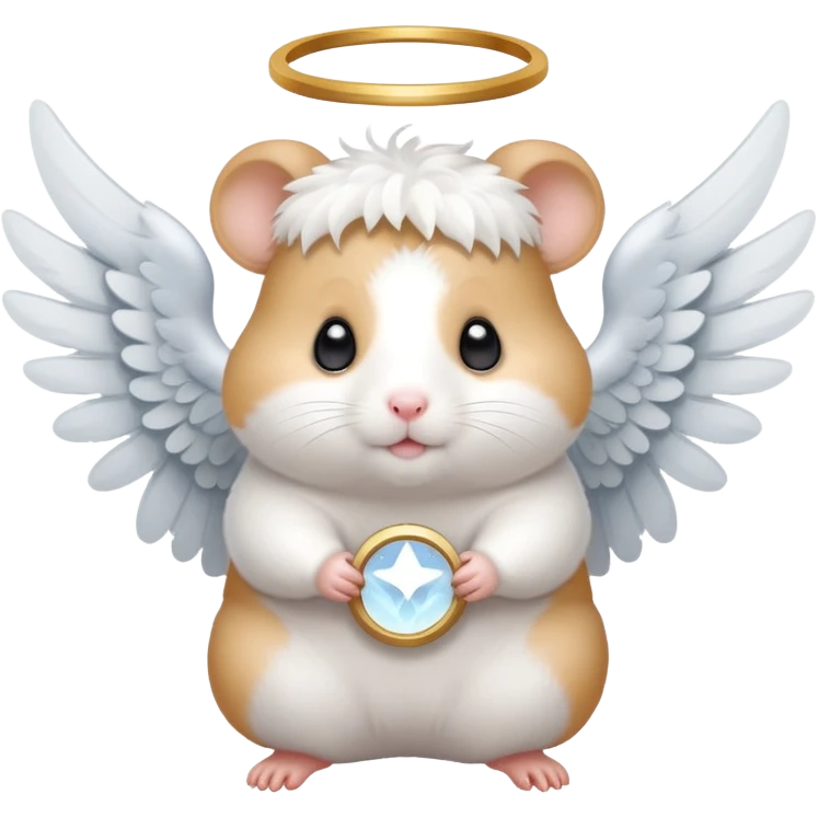 Hamster with angel wings and a halo emoji