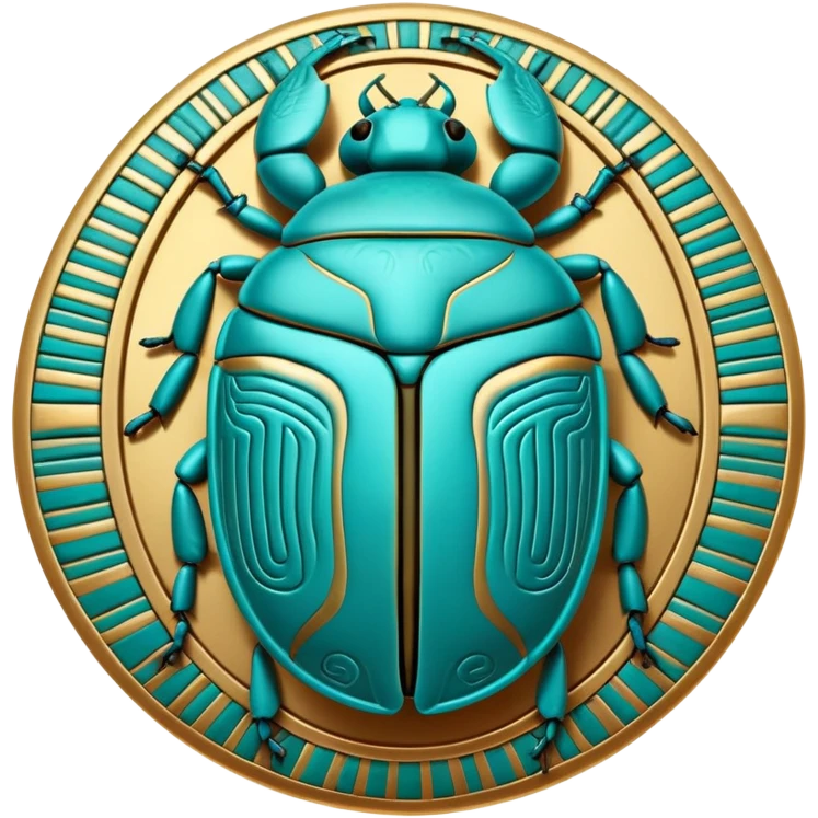 ancient Egyptian scarab beetle amulet with hieroglyphics emoji
