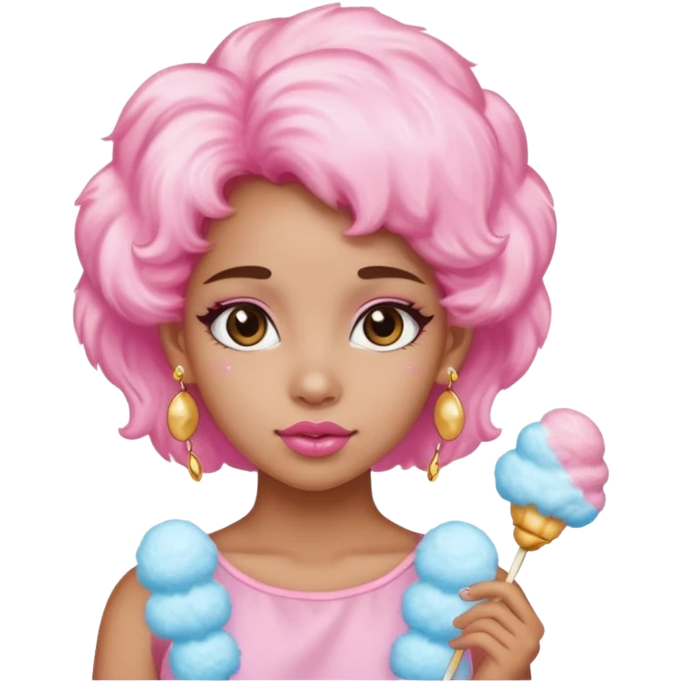 cotton candy girl earringed emoji
