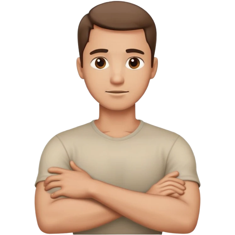 Arms crossed holding neck guy  emoji