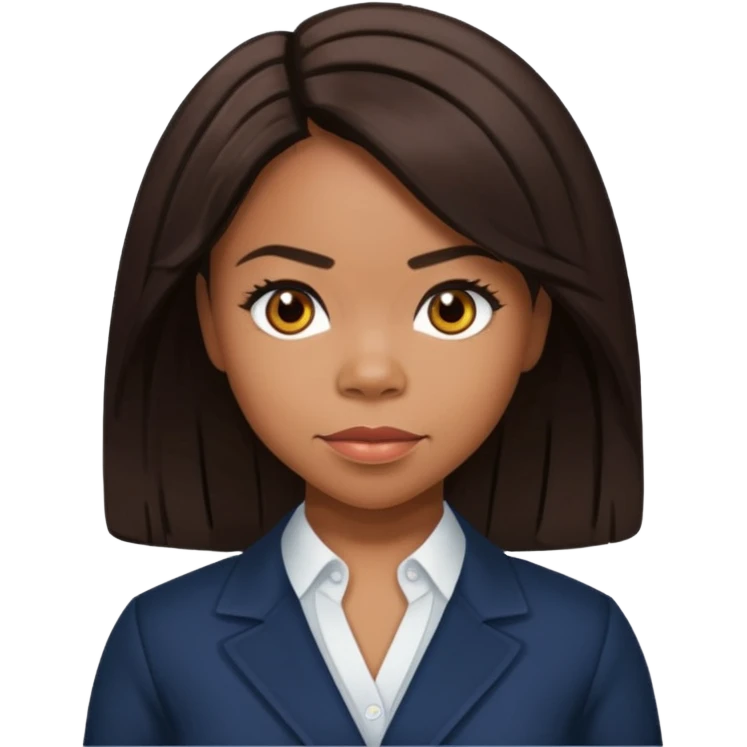 Regina Hall with dark brown hair emoji