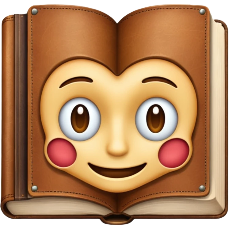 A book with a face emoji