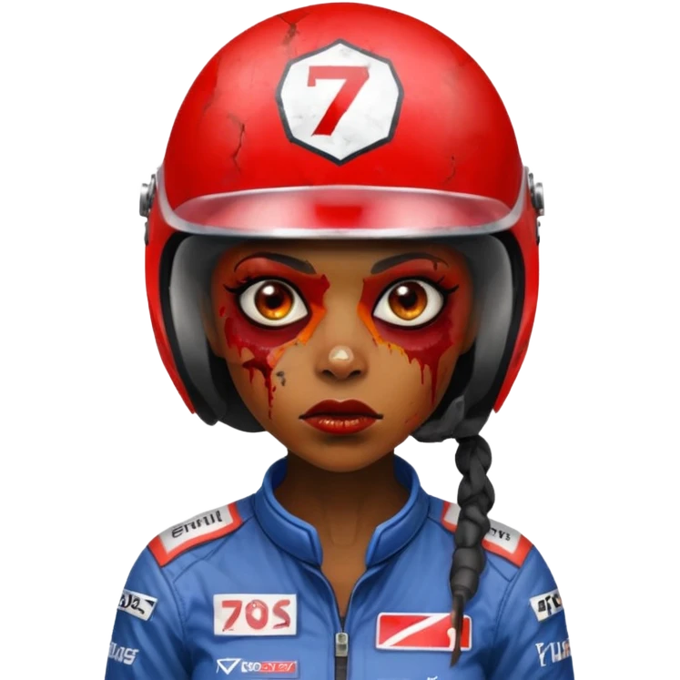 black woman zombie formlua 1 racer emoji