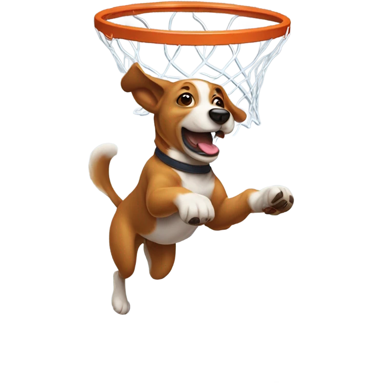 Dog dunking a basketball  emoji
