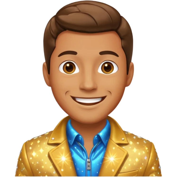 man with sparkling jacket emoji