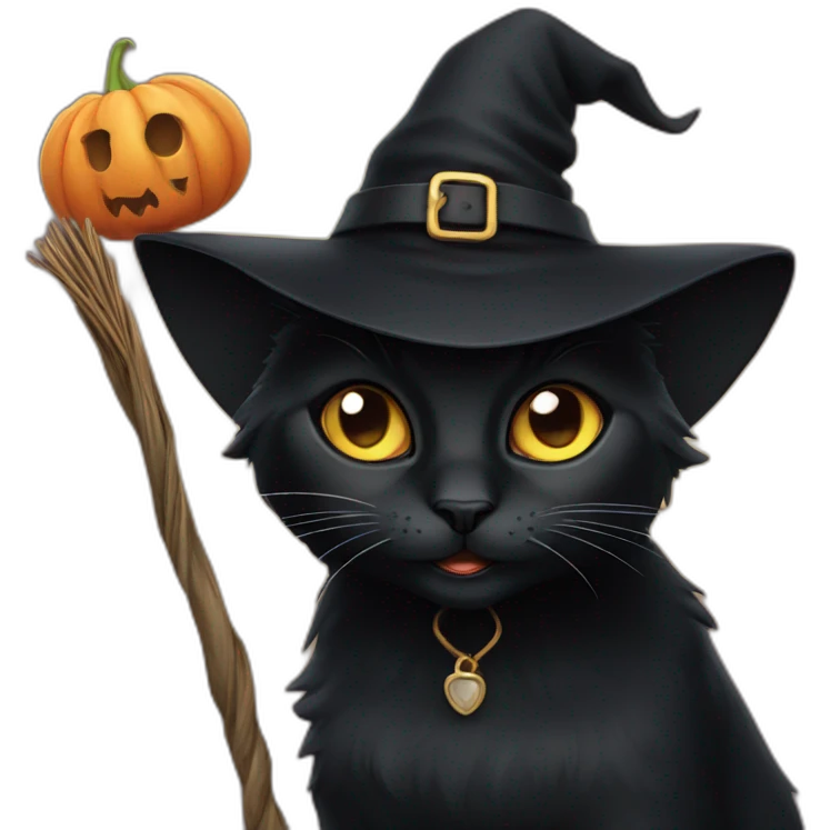 witch black cat emoji