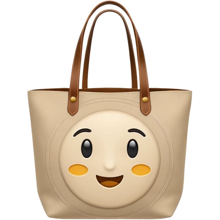 generate an ios genmoji of tote bag beige emoji