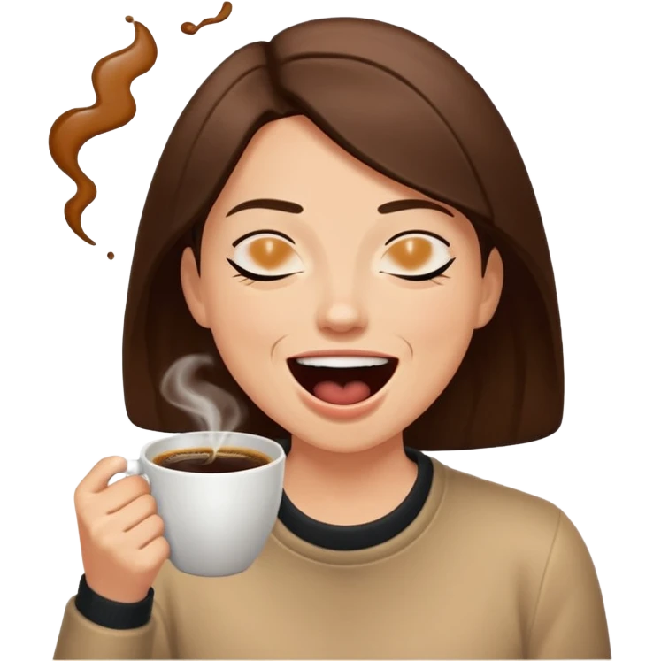 Spitting coffee while laughing emoji