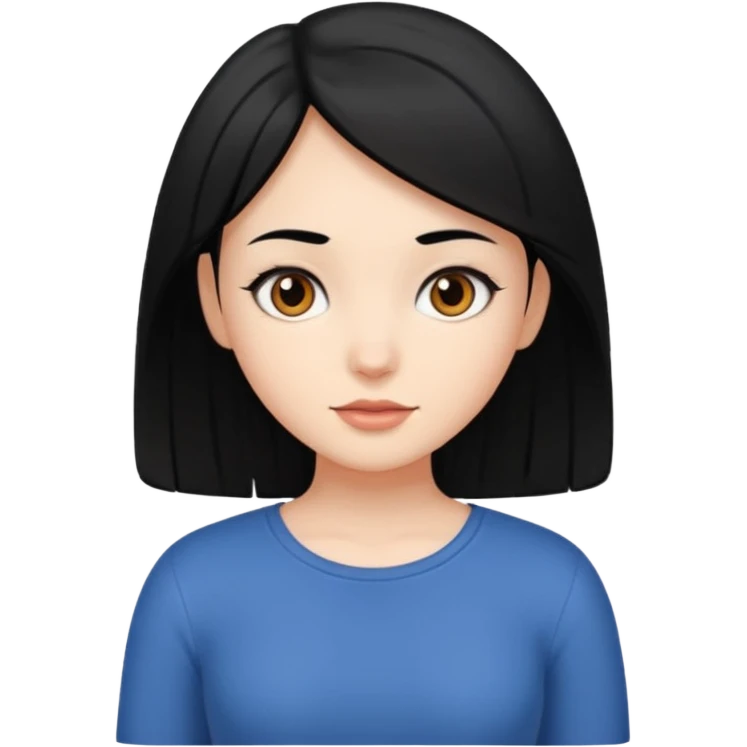 девушка с черными волосами по пояс emoji