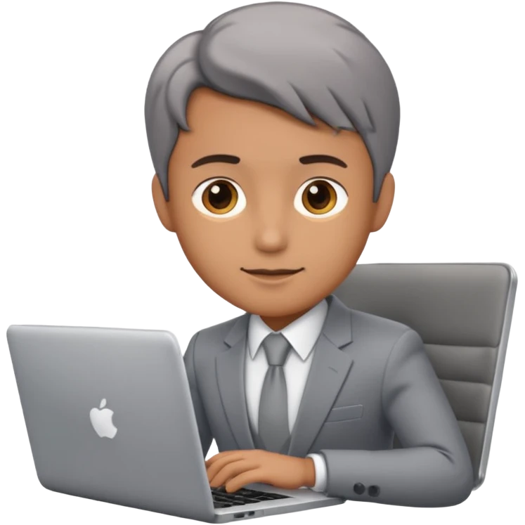 working laptop person suit emoji