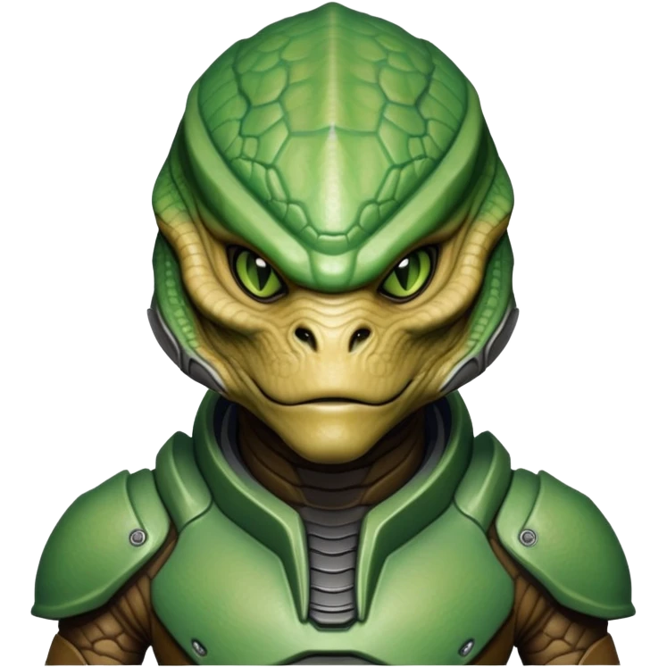 krogan alien from Mass Effect, reptilian alien with head plate emoji