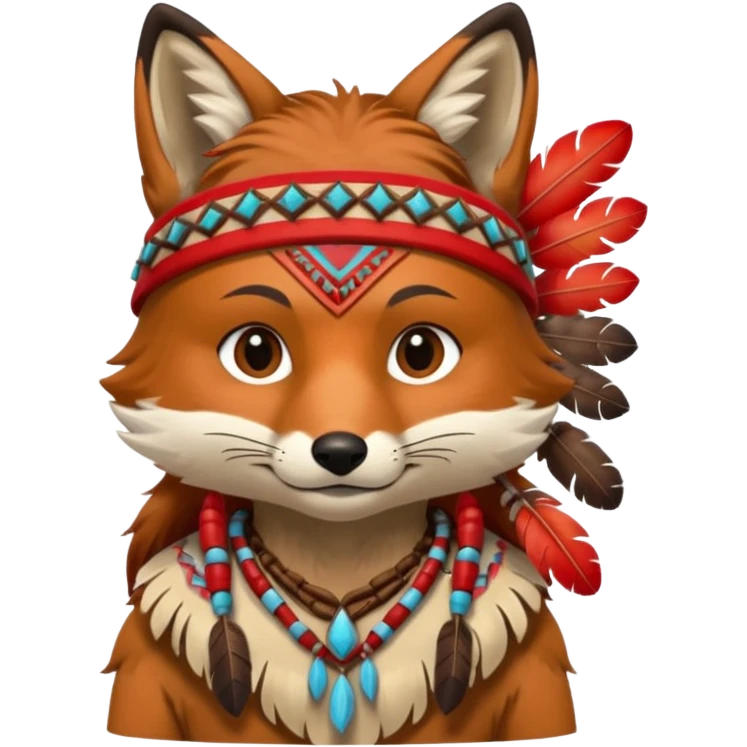 fox in a Native American costume emoji
