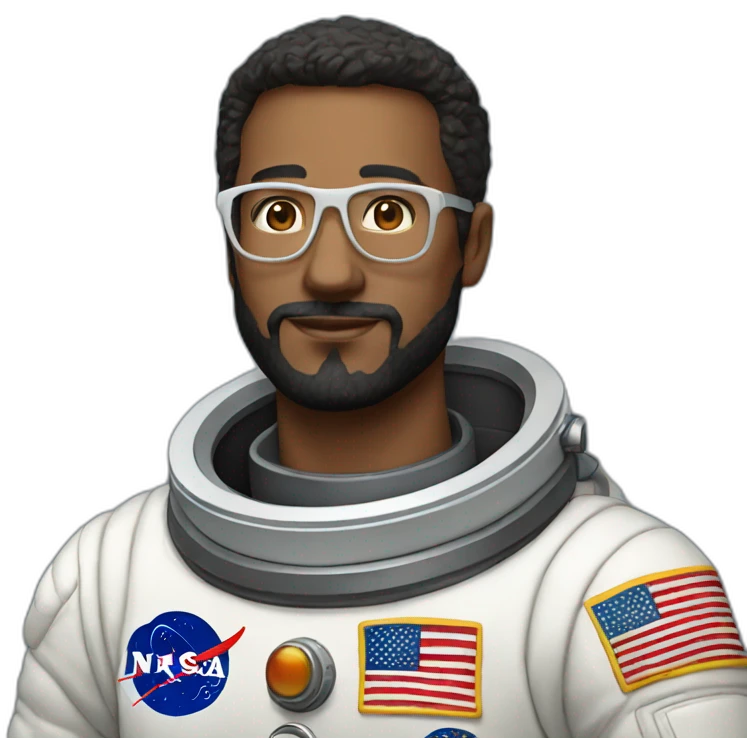 caucasian-man astronaut black-beard white-glasses emoji
