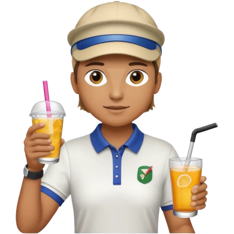 golfing with a drink  emoji