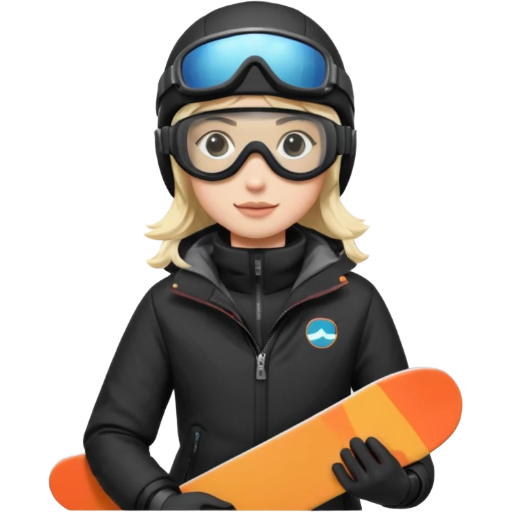snow board, negative character emoji