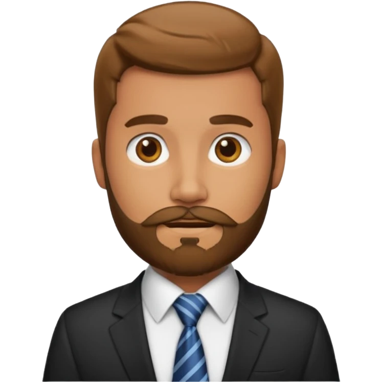 man wearing a tie with a beard emoji