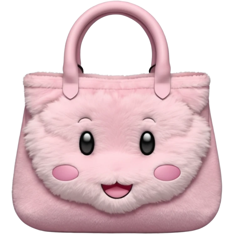 Aesthetic pink plush tote bag emoji