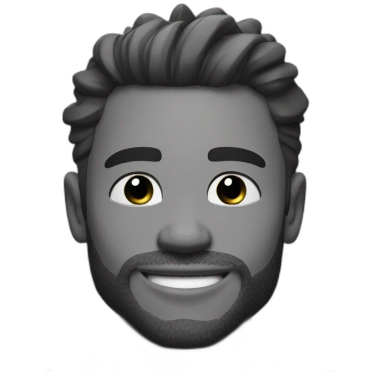 Giga Chad smiling black and white musculation meme a little from profile emoji