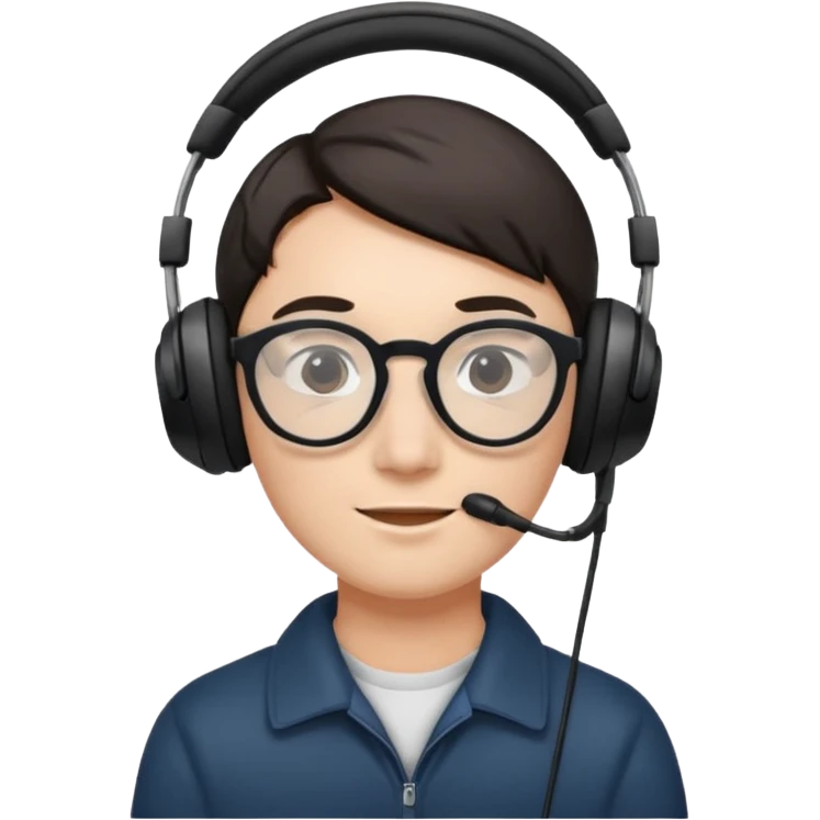 headphone wearing spectacled emoji