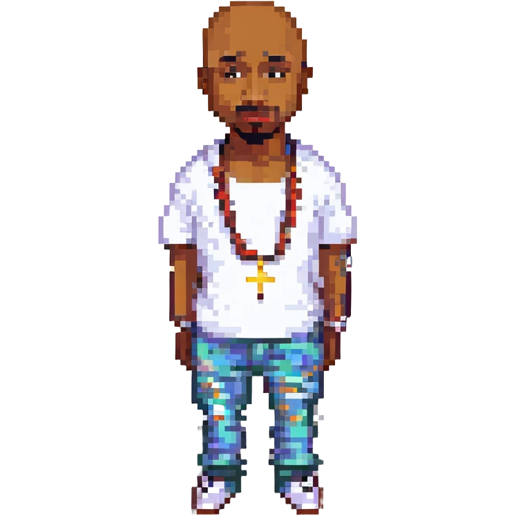 2Pac в полный рост, no background emoji