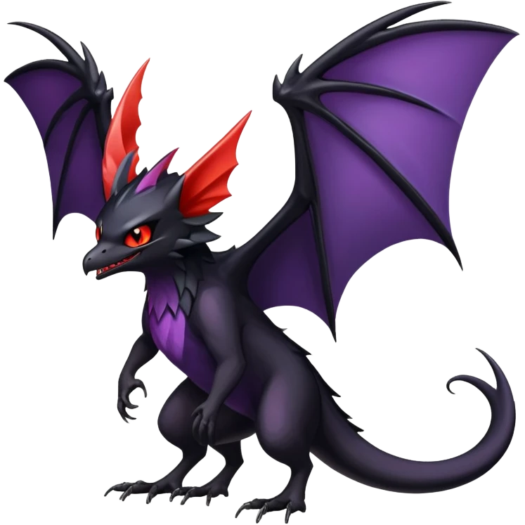 Shiny Dark Nargacuga-Noibat-Noivern-Hybrid (Full body) emoji