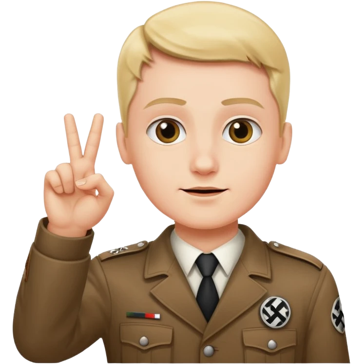 Nazi salut with fingers together emoji