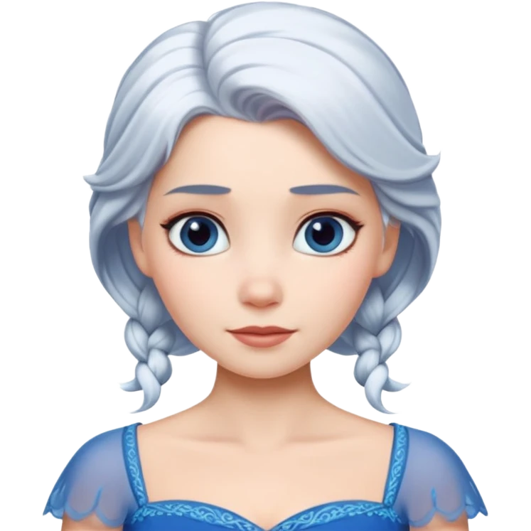 Эльза холодное сердце белые волосы голубое платье  emoji