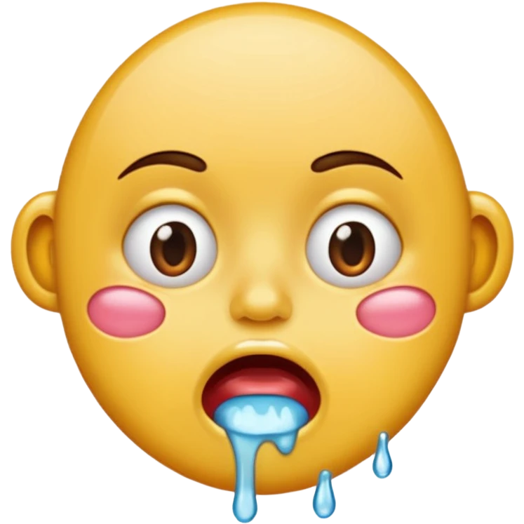 drooling saliva and spit dripping out of mouth only emoji